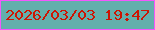 文字の大きさ：4、枠の色：f456fd、背景の色：63afac、文字の色：cd1503 無料ブログパーツのブログ時計