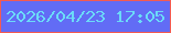 文字の大きさ：5、枠の色：f45a51、背景の色：626cf5、文字の色：6bdbf8 無料ブログパーツのブログ時計