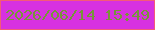 文字の大きさ：2、枠の色：f45a77、背景の色：d731e0、文字の色：779539 無料ブログパーツのブログ時計