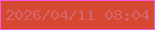 文字の大きさ：4、枠の色：f45bdd、背景の色：d64832、文字の色：d7646c 無料ブログパーツのブログ時計