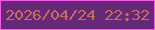 文字の大きさ：1、枠の色：f45be8、背景の色：662978、文字の色：c96d60 無料ブログパーツのブログ時計