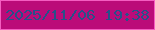文字の大きさ：3、枠の色：f45dc1、背景の色：bb0b79、文字の色：275089 無料ブログパーツのブログ時計
