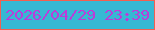 文字の大きさ：3、枠の色：f45f50、背景の色：37b8d3、文字の色：ba3dd9 無料ブログパーツのブログ時計