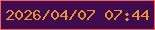 文字の大きさ：2、枠の色：f4634a、背景の色：3e0b51、文字の色：ed9128 無料ブログパーツのブログ時計