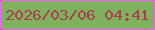 文字の大きさ：2、枠の色：f463fe、背景の色：80b15e、文字の色：a93e51 無料ブログパーツのブログ時計