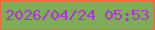 文字の大きさ：4、枠の色：f46639、背景の色：80ab57、文字の色：aa34d4 無料ブログパーツのブログ時計