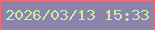 文字の大きさ：1、枠の色：f46974、背景の色：8e83ab、文字の色：c6eca8 無料ブログパーツのブログ時計