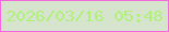 文字の大きさ：1、枠の色：f46add、背景の色：d7e4cd、文字の色：b1f17b 無料ブログパーツのブログ時計