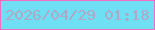 文字の大きさ：1、枠の色：f46dbe、背景の色：6fe0f4、文字の色：b1a6c5 無料ブログパーツのブログ時計