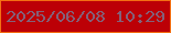 文字の大きさ：1、枠の色：f46f13、背景の色：bc0006、文字の色：846079 無料ブログパーツのブログ時計