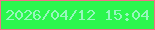 文字の大きさ：2、枠の色：f46f89、背景の色：2cf64e、文字の色：96f7bd 無料ブログパーツのブログ時計