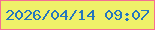 文字の大きさ：4、枠の色：f46f93、背景の色：eff169、文字の色：2576bd 無料ブログパーツのブログ時計