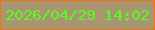 文字の大きさ：2、枠の色：f47015、背景の色：a79670、文字の色：5cfb20 無料ブログパーツのブログ時計