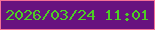 文字の大きさ：1、枠の色：f47097、背景の色：68127f、文字の色：4dcf24 無料ブログパーツのブログ時計