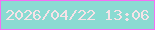 文字の大きさ：4、枠の色：f470f4、背景の色：8bdbd2、文字の色：f7e2e7 無料ブログパーツのブログ時計