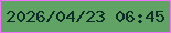 文字の大きさ：5、枠の色：f471fd、背景の色：61a364、文字の色：0c2d26 無料ブログパーツのブログ時計