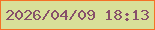 文字の大きさ：2、枠の色：f47227、背景の色：d8e099、文字の色：87506a 無料ブログパーツのブログ時計