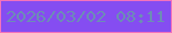 文字の大きさ：3、枠の色：f472bb、背景の色：854df1、文字の色：6c8db5 無料ブログパーツのブログ時計