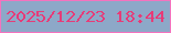 文字の大きさ：3、枠の色：f472be、背景の色：8da8c8、文字の色：e73b78 無料ブログパーツのブログ時計