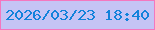 文字の大きさ：2、枠の色：f477bf、背景の色：c5c4f5、文字の色：1282db 無料ブログパーツのブログ時計