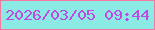 文字の大きさ：5、枠の色：f478a1、背景の色：8bebe4、文字の色：be4ae2 無料ブログパーツのブログ時計