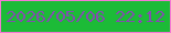 文字の大きさ：5、枠の色：f478d4、背景の色：1cbb37、文字の色：814fad 無料ブログパーツのブログ時計