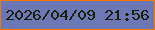 文字の大きさ：3、枠の色：f47900、背景の色：6c77b6、文字の色：1b1e08 無料ブログパーツのブログ時計