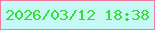文字の大きさ：3、枠の色：f47ca1、背景の色：c6f9f6、文字の色：36de34 無料ブログパーツのブログ時計