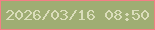 文字の大きさ：4、枠の色：f47e86、背景の色：9fad73、文字の色：daddba 無料ブログパーツのブログ時計
