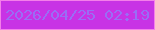 文字の大きさ：2、枠の色：f47fea、背景の色：c833e5、文字の色：9a6df5 無料ブログパーツのブログ時計