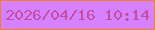 文字の大きさ：5、枠の色：f4801d、背景の色：d681ff、文字の色：c34e9b 無料ブログパーツのブログ時計