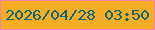 文字の大きさ：3、枠の色：f482af、背景の色：f4ad25、文字の色：0f6571 無料ブログパーツのブログ時計