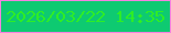 文字の大きさ：5、枠の色：f482e0、背景の色：0eca71、文字の色：2eed26 無料ブログパーツのブログ時計