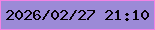 文字の大きさ：4、枠の色：f483e4、背景の色：9c8ad7、文字の色：060003 無料ブログパーツのブログ時計