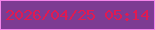 文字の大きさ：1、枠の色：f485ea、背景の色：7d3b93、文字の色：e01a52 無料ブログパーツのブログ時計