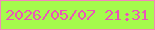 文字の大きさ：2、枠の色：f487ba、背景の色：a5fb4d、文字の色：eb55b9 無料ブログパーツのブログ時計