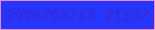 文字の大きさ：2、枠の色：f487d9、背景の色：2436fc、文字の色：4025cd 無料ブログパーツのブログ時計