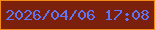 文字の大きさ：4、枠の色：f48819、背景の色：7a200c、文字の色：6075f3 無料ブログパーツのブログ時計