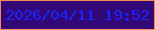 文字の大きさ：4、枠の色：f4885b、背景の色：320876、文字の色：1c22fb 無料ブログパーツのブログ時計