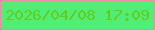 文字の大きさ：3、枠の色：f489a9、背景の色：50ee77、文字の色：62cd1b 無料ブログパーツのブログ時計
