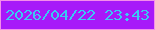 文字の大きさ：1、枠の色：f48deb、背景の色：a719f9、文字の色：3bcaf3 無料ブログパーツのブログ時計