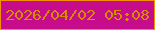 文字の大きさ：1、枠の色：f48e05、背景の色：c60c8a、文字の色：d68b06 無料ブログパーツのブログ時計