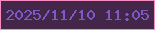 文字の大きさ：5、枠の色：f48ec2、背景の色：442648、文字の色：7d5ac9 無料ブログパーツのブログ時計