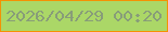 文字の大きさ：2、枠の色：f49104、背景の色：abd767、文字の色：889d79 無料ブログパーツのブログ時計