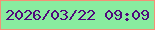 文字の大きさ：5、枠の色：f49176、背景の色：89ec9f、文字の色：500a7c 無料ブログパーツのブログ時計