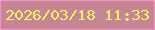 文字の大きさ：1、枠の色：f494c9、背景の色：c58593、文字の色：fcf169 無料ブログパーツのブログ時計