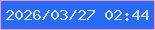文字の大きさ：4、枠の色：f497cd、背景の色：296af6、文字の色：cfdfae 無料ブログパーツのブログ時計