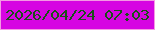 文字の大きさ：1、枠の色：f498e4、背景の色：d605e2、文字の色：1a4f19 無料ブログパーツのブログ時計