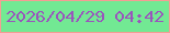 文字の大きさ：4、枠の色：f49d94、背景の色：72e993、文字の色：9956bc 無料ブログパーツのブログ時計