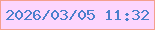 文字の大きさ：4、枠の色：f49f8d、背景の色：fcd5fd、文字の色：4a7fcc 無料ブログパーツのブログ時計